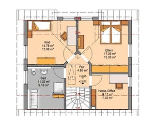 Massivhaus ARCHITEKTENHAUS LOOP PLUS von Kern-Haus Chemnitz Schlüsselfertig ab 285900€, Satteldach-Klassiker Grundriss 1