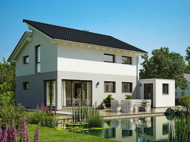 Massivhaus ARCHITEKTENHAUS LOOP PULT von Kern-Haus Chemnitz Schlüsselfertig ab 297900€, Pultdachhaus Außenansicht 1 Massivhaus ARCHITEKTENHAUS LOOP PULT von Kern-Haus Chemnitz Schlüsselfertig ab 297900€, Pultdachhaus Außenansicht 1