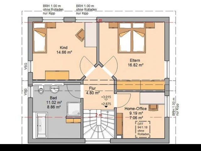 Massivhaus ARCHITEKTENHAUS LOOP PULT von Kern-Haus Chemnitz Schlüsselfertig ab 297900€, Pultdachhaus Grundriss 1