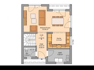 Massivhaus ARCHITEKTENHAUS LOU von Kern-Haus Chemnitz Schlüsselfertig ab 284900€, Satteldach-Klassiker Grundriss 2