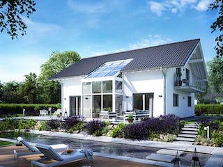 Massivhaus ARCHITEKTENHAUS LUCE von Kern-Haus Chemnitz Schlüsselfertig ab 562900€, Satteldach-Klassiker Außenansicht 2