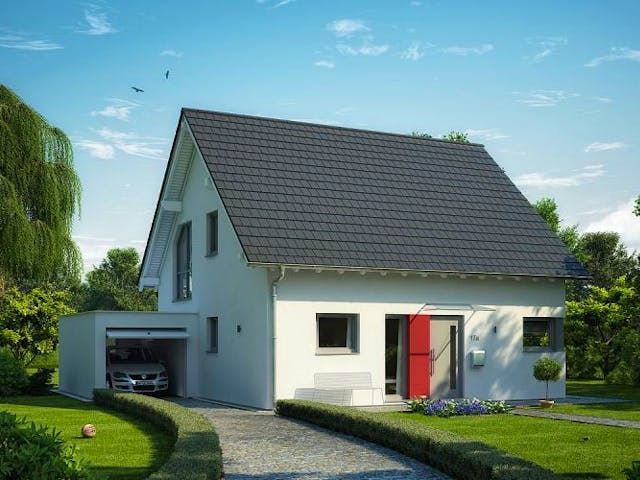 Massivhaus ARCHITEKTENHAUS LUNA PLUS von Kern-Haus Chemnitz Schlüsselfertig ab 332900€, Satteldach-Klassiker Außenansicht 2