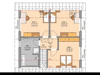 Massivhaus ARCHITEKTENHAUS LUNA PLUS von Kern-Haus Chemnitz Schlüsselfertig ab 332900€, Satteldach-Klassiker Grundriss 1
