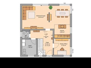 Massivhaus ARCHITEKTENHAUS LUNA PLUS von Kern-Haus Chemnitz Schlüsselfertig ab 332900€, Satteldach-Klassiker Grundriss 2