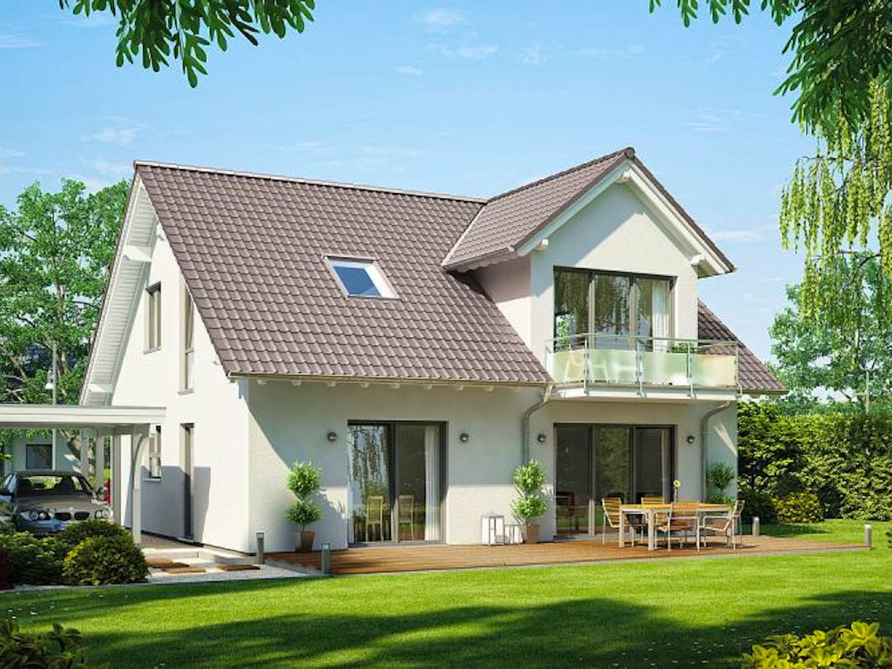 Massivhaus ARCHITEKTENHAUS MAGNUM von Kern-Haus Chemnitz Schlüsselfertig ab 348900€, Satteldach-Klassiker Außenansicht 1