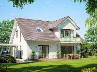 Massivhaus ARCHITEKTENHAUS MAGNUM von Kern-Haus Chemnitz Schlüsselfertig ab 348900€, Satteldach-Klassiker Außenansicht 1