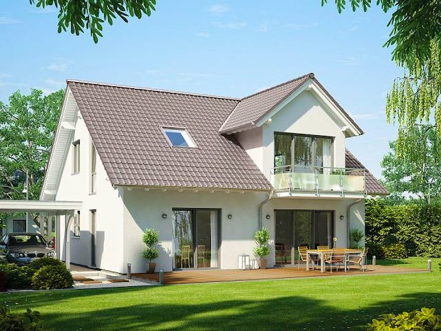Massivhaus ARCHITEKTENHAUS MAGNUM von Kern-Haus Chemnitz Schlüsselfertig ab 348900€, Satteldach-Klassiker Außenansicht 1