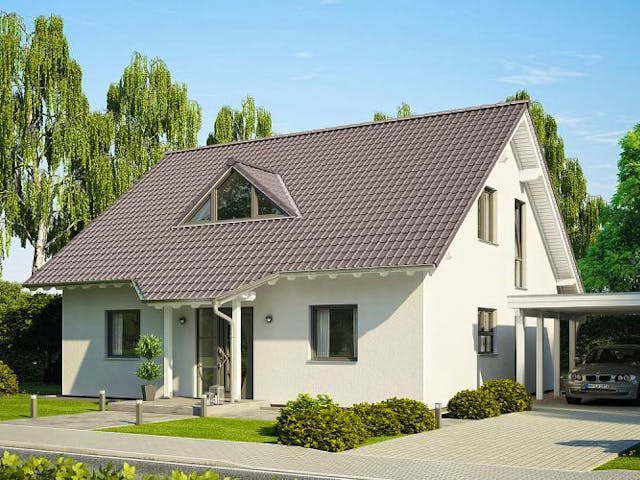 Massivhaus ARCHITEKTENHAUS MAGNUM von Kern-Haus Chemnitz Schlüsselfertig ab 348900€, Satteldach-Klassiker Außenansicht 2