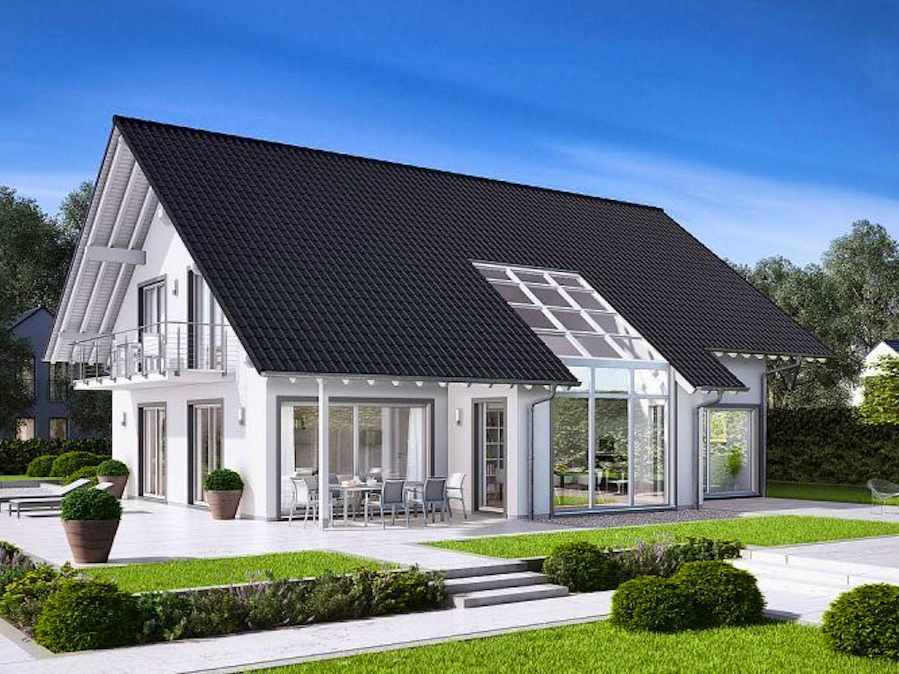 Massivhaus ARCHITEKTENHAUS MAXIME von Kern-Haus Chemnitz Schlüsselfertig ab 617900€, Satteldach-Klassiker Außenansicht 1