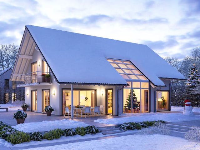 Massivhaus ARCHITEKTENHAUS MAXIME von Kern-Haus Chemnitz Schlüsselfertig ab 617900€, Satteldach-Klassiker Außenansicht 2