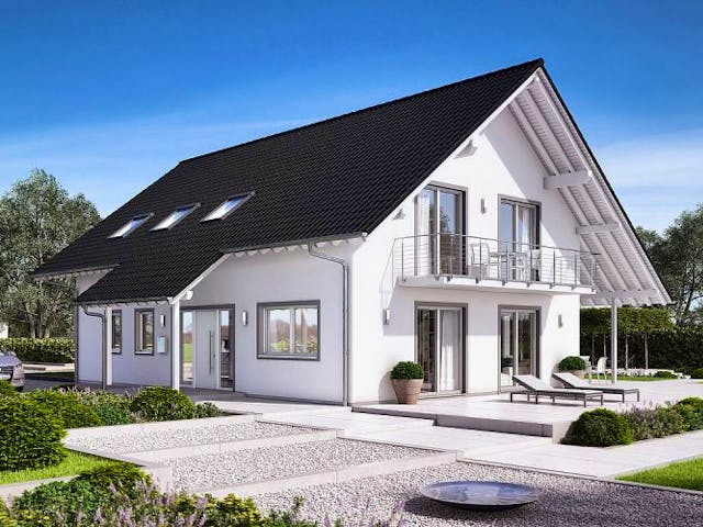 Massivhaus ARCHITEKTENHAUS MAXIME von Kern-Haus Chemnitz Schlüsselfertig ab 617900€, Satteldach-Klassiker Außenansicht 4