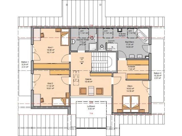 Massivhaus ARCHITEKTENHAUS MAXIME von Kern-Haus Chemnitz Schlüsselfertig ab 617900€, Satteldach-Klassiker Grundriss 1 Massivhaus ARCHITEKTENHAUS MAXIME von Kern-Haus Chemnitz Schlüsselfertig ab 617900€, Satteldach-Klassiker Grundriss 1