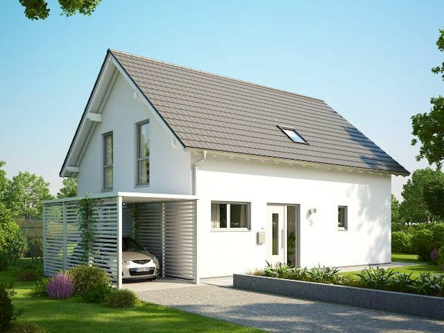 Massivhaus ARCHITEKTENHAUS SIGNUM von Kern-Haus Chemnitz Schlüsselfertig ab 343900€, Satteldach-Klassiker Außenansicht 2