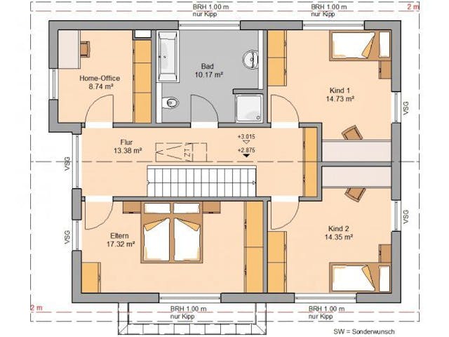 Massivhaus ARCHITEKTENHAUS VERO von Kern-Haus Chemnitz Schlüsselfertig ab 364900€, Satteldach-Klassiker Grundriss 1
