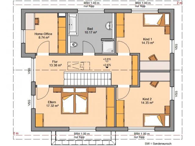 Massivhaus ARCHITEKTENHAUS VERO von Kern-Haus Chemnitz Schlüsselfertig ab 364900€, Satteldach-Klassiker Grundriss 1