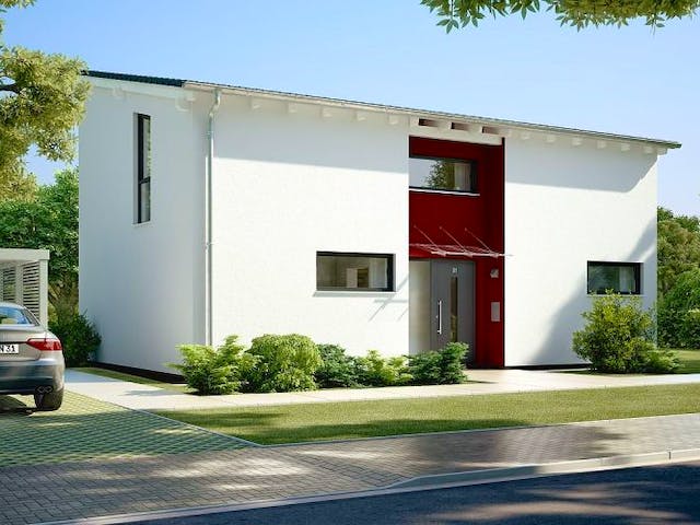 Massivhaus ARCHITEKTENHAUS VIO PLUS von Kern-Haus Chemnitz Schlüsselfertig ab 355900€, Pultdachhaus Außenansicht 2