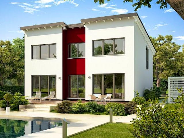 Massivhaus ARCHITEKTENHAUS VIO PLUS von Kern-Haus Chemnitz Schlüsselfertig ab 355900€, Pultdachhaus Außenansicht 1
