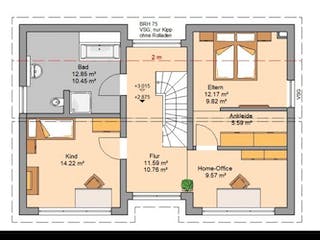 Massivhaus ARCHITEKTENHAUS VIO von Kern-Haus Chemnitz Schlüsselfertig ab 343900€, Pultdachhaus Grundriss 2
