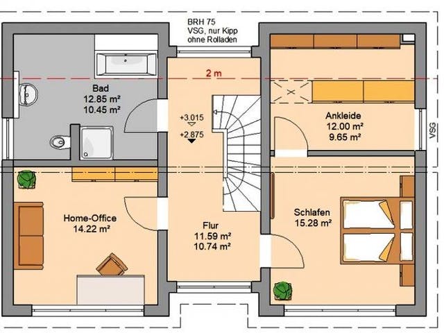 Massivhaus ARCHITEKTENHAUS VIO von Kern-Haus Chemnitz Schlüsselfertig ab 343900€, Pultdachhaus Grundriss 3