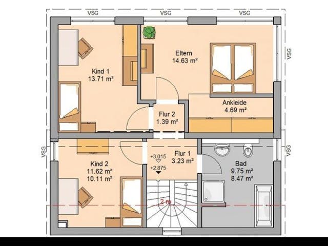 Massivhaus ARCHITEKTENHAUS VISION PLUS von Kern-Haus Chemnitz Schlüsselfertig ab 325900€, Pultdachhaus Grundriss 1 Massivhaus ARCHITEKTENHAUS VISION PLUS von Kern-Haus Chemnitz Schlüsselfertig ab 325900€, Pultdachhaus Grundriss 1