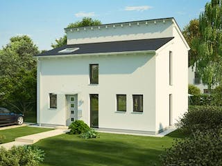 Massivhaus ARCHITEKTENHAUS VISION von Kern-Haus Chemnitz Schlüsselfertig ab 317900€, Pultdachhaus Außenansicht 1