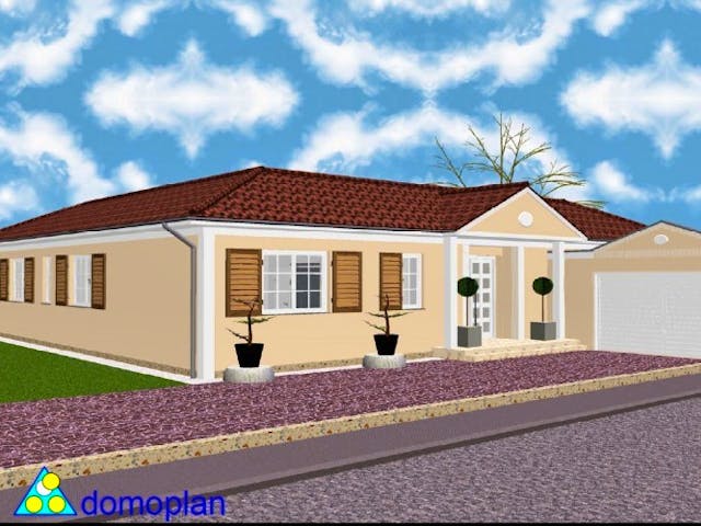 Massivhaus Atrium-Bungalow von domoplan massivhaus, Bungalow Außenansicht 1