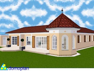 Massivhaus Atrium-Bungalow von domoplan massivhaus, Bungalow Außenansicht 3