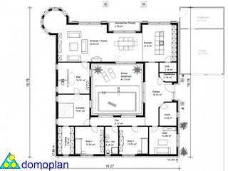 Massivhaus Atrium-Bungalow von domoplan massivhaus, Bungalow Grundriss 1