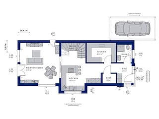 Fertighaus BALANCE 131 V3 von Bien-Zenker Schlüsselfertig ab 409953€, Cubushaus Grundriss 1