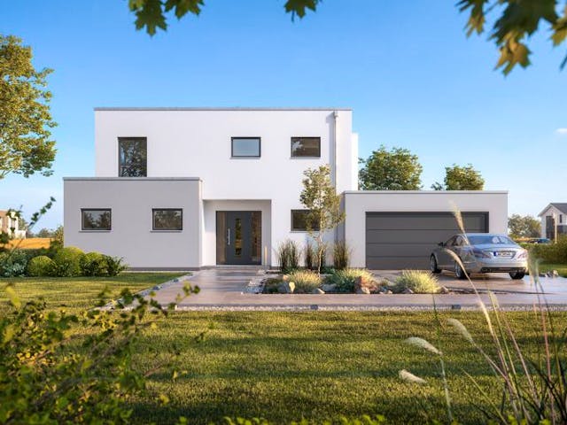 Massivhaus BAUHAUS ANTEO von Kern-Haus Chemnitz Schlüsselfertig ab 592900€, Cubushaus Außenansicht 1 Massivhaus BAUHAUS ANTEO von Kern-Haus Chemnitz Schlüsselfertig ab 592900€, Cubushaus Außenansicht 1