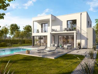 Massivhaus BAUHAUS ANTEO von Kern-Haus Chemnitz Schlüsselfertig ab 592900€, Cubushaus Außenansicht 3