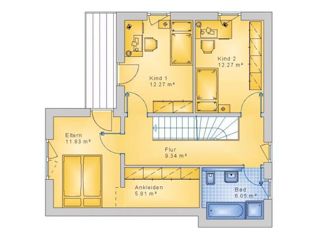 Massivhaus Bauhaus Astert 10-015 von Econ Das Haus, Cubushaus Grundriss 1