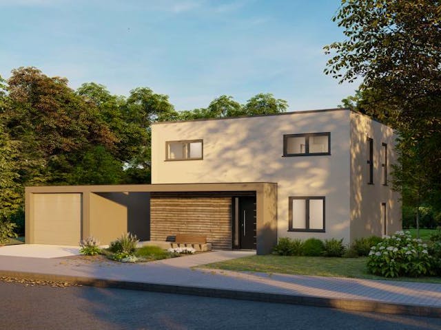 Massivhaus Bauhaus Mendig 10-084 von Econ Das Haus,  Außenansicht 1