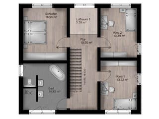 Massivhaus Bauhaus Mendig 10-084 von Econ Das Haus,  Grundriss 2
