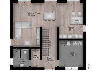 Massivhaus Bauhaus Mendig 10-084 von Econ Das Haus,  Grundriss 1