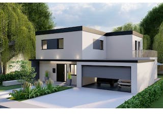 Massivhaus Bauhaus Münstermaifeld 10-085 von Econ Das Haus, Außenansicht 1