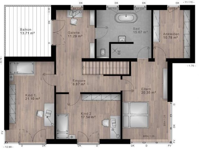 Massivhaus Bauhaus Niedersayn 10-010 von Econ Das Haus, Cubushaus Grundriss 1 Massivhaus Bauhaus Niedersayn 10-010 von Econ Das Haus, Cubushaus Grundriss 1