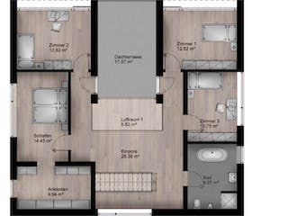 Massivhaus Bauhaus Puderbach 10-083 von Econ Das Haus, Grundriss 2
