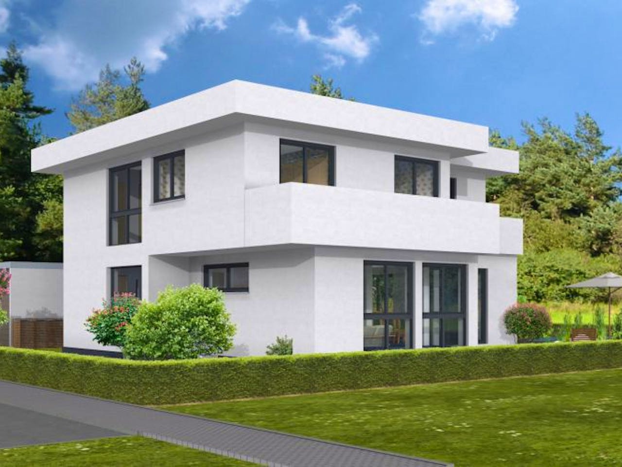 Massivhaus Berlin 164 von PRO-IM Neo, Cubushaus Außenansicht 1