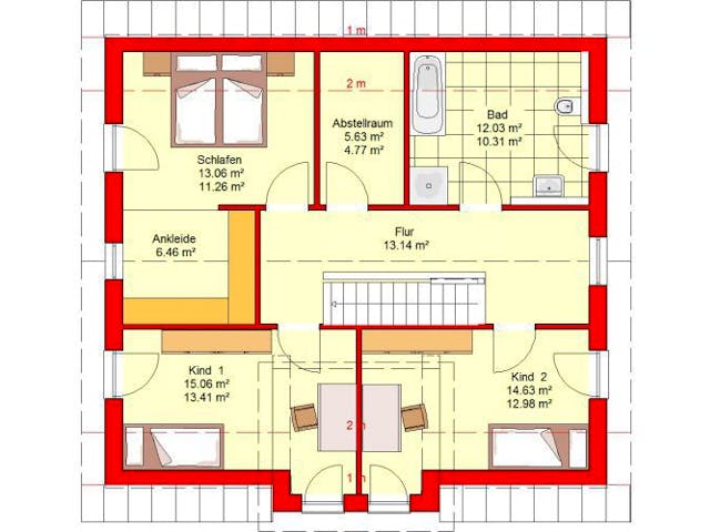 Massivhaus Bingen 151 von PRO-IM Neo, Grundriss 1 Massivhaus Bingen 151 von PRO-IM Neo, Grundriss 1