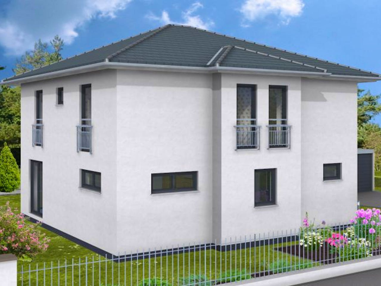 Massivhaus Bingen 158 von PRO-IM Neo, Stadtvilla Außenansicht 1