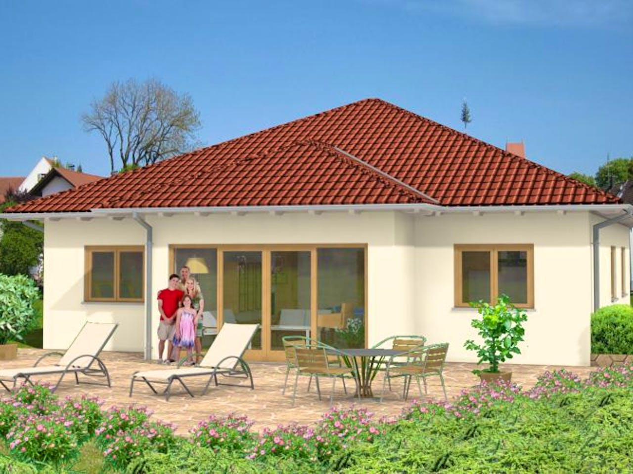 Massivhaus Bungalow Arzbach 20-009 von Econ Das Haus, Bungalow Außenansicht 1