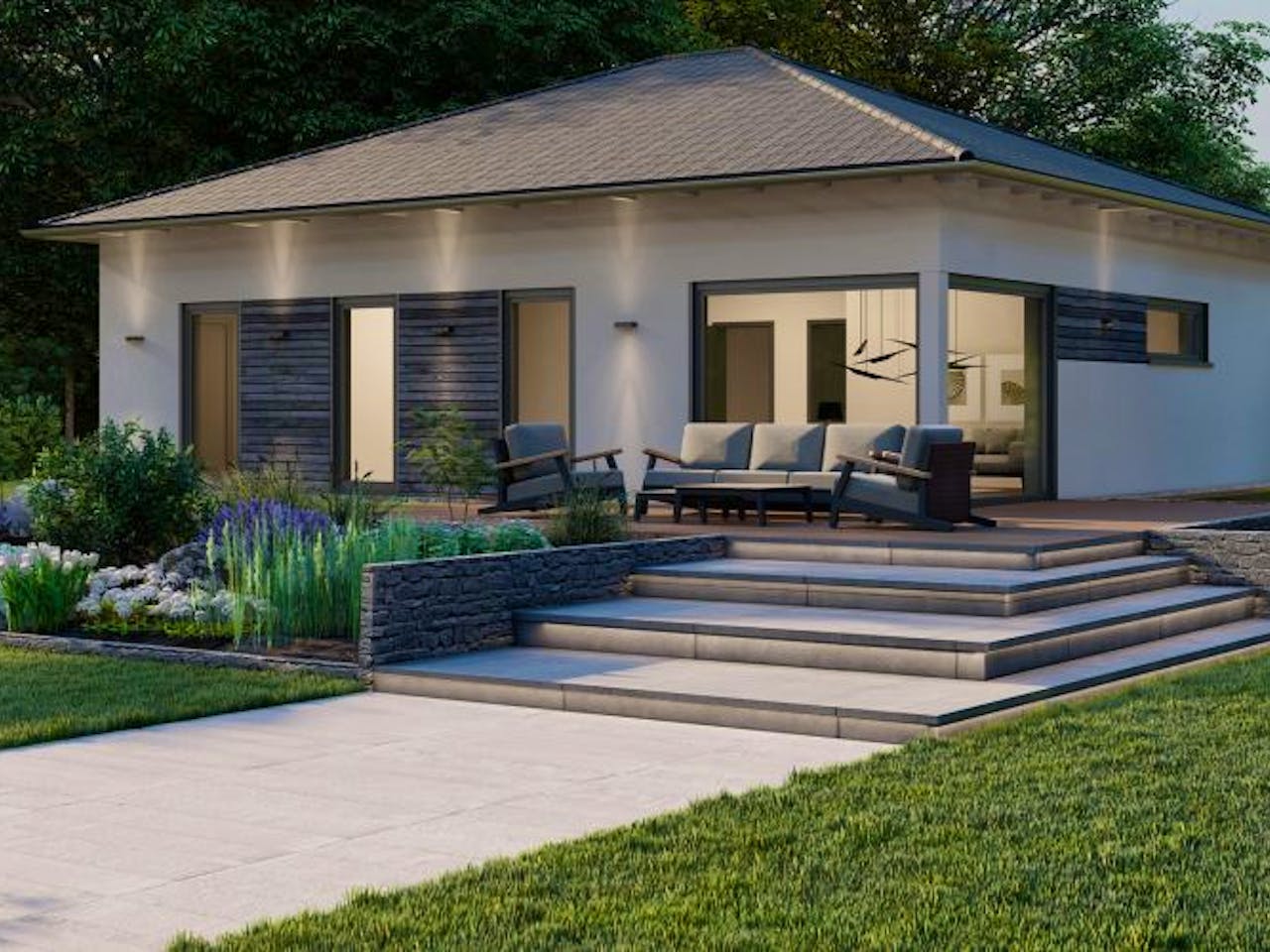 Massivhaus Bungalow Berkum 20-032 von Econ Das Haus,  Außenansicht 1