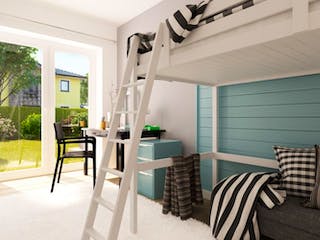 Massivhaus Bungalow BL 95 Variante M von Baudirekt, Bungalow Innenansicht 2