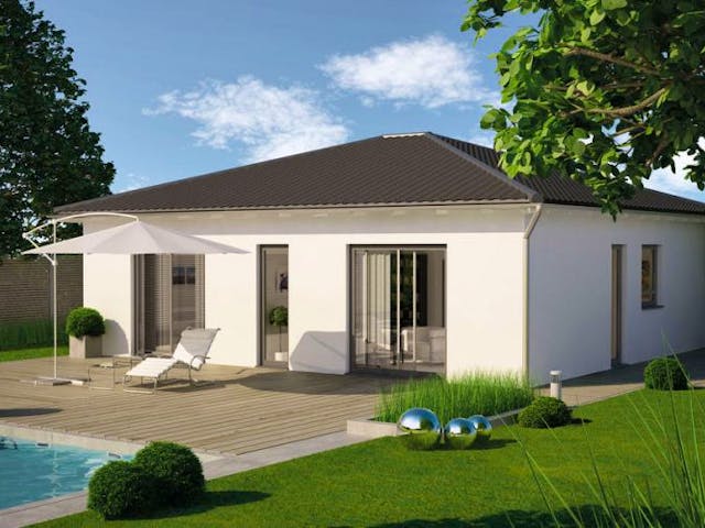 Massivhaus BUNGALOW EASY von Kern-Haus Chemnitz Schlüsselfertig ab 242900€, Bungalow Außenansicht 2