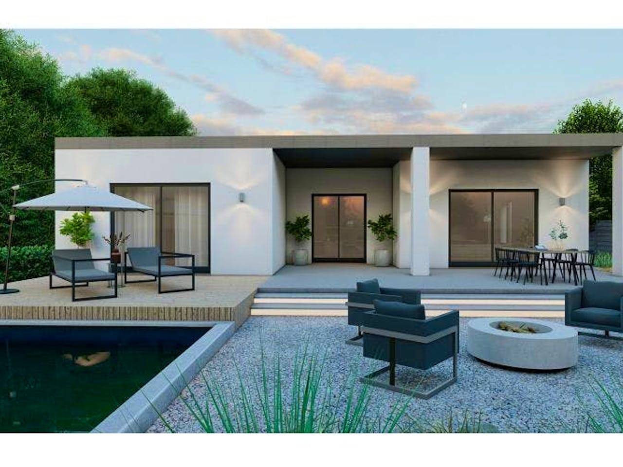 Massivhaus Bungalow Heimbach-Weis 20-034 von Econ Das Haus,  Außenansicht 1