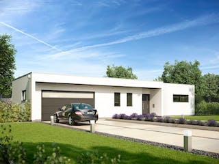 Massivhaus BUNGALOW PUREA von Kern-Haus Chemnitz Schlüsselfertig ab 472900€, Bungalow Außenansicht 2