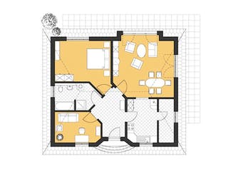 Massivhaus Bungalow Rerik von ROTH-MASSIVHAUS, Bungalow Grundriss 1