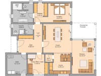 Grundriss Bungalow mit kleinem Arbeitszimmer