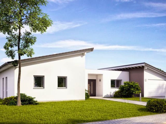 Massivhaus BUNGALOW TRIO von Kern-Haus Chemnitz Schlüsselfertig ab 525900€, Bungalow Außenansicht 2